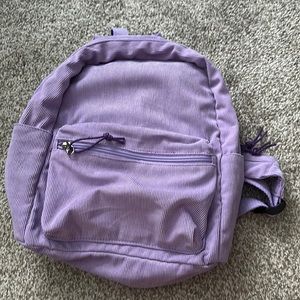 Purple corduroy backpack